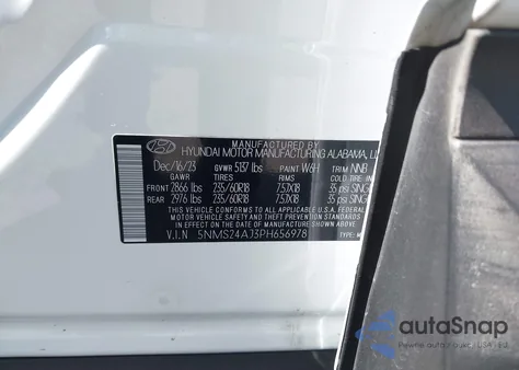 2023 Hyundai Santa Fe Sel z USA, uszkodzony, nr VIN 5NMS24AJ3PH656978
